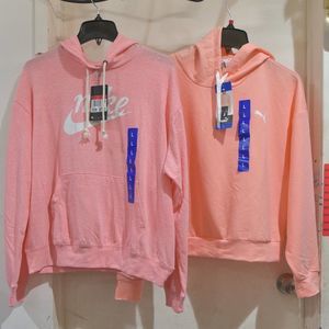 - 2 size L‎ Women pink hoodies Nike and Puma